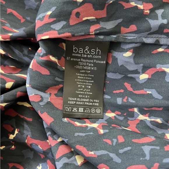 BA&SH BA SH Paesie Blouse Top Shirt Size Medium M Blue Paris Org. $220 - Picture 3 of 9